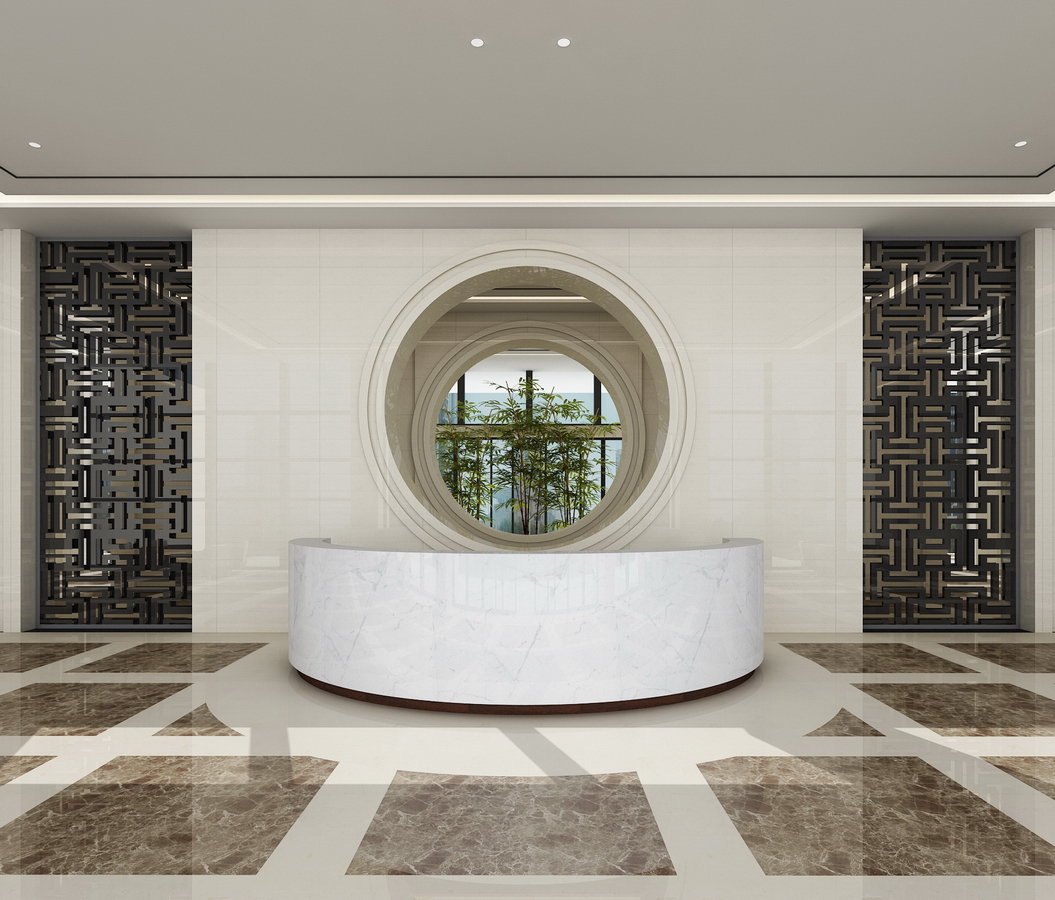 咊(he)黃藥業總部(bu)大(da)樓設(shè)計(ji) 前(qian)廳 pc